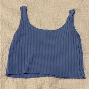 Cropped blue tank top
